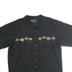 WEEKENDER Mens Black Shirt XL Palm Tree Embroidered Casual Button Shirt