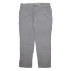 CARHARTT Lined Mens Relaxed Fit Grey Cotton Blend Trousers W42 L32 Workwear