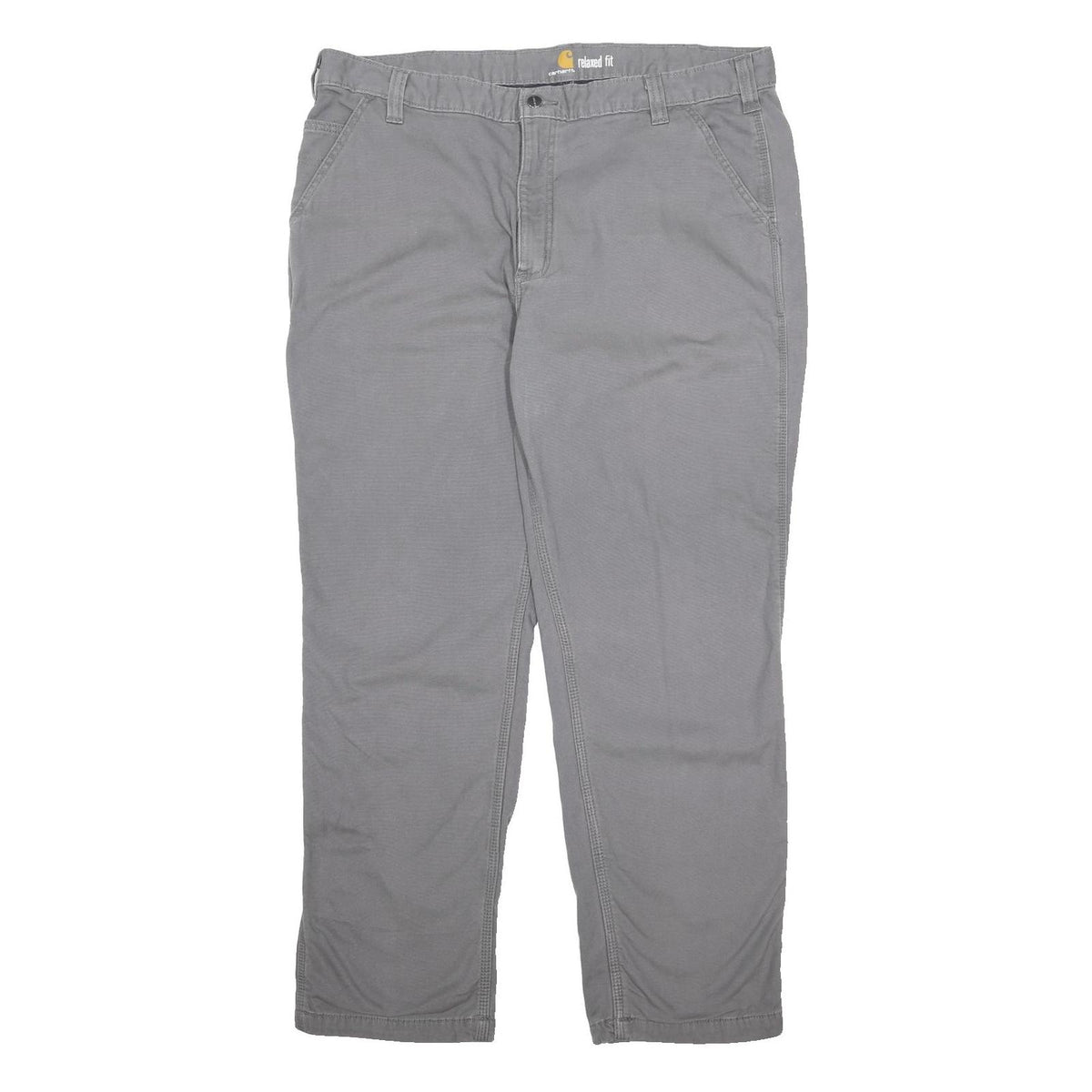 CARHARTT Lined Mens Relaxed Fit Grey Cotton Blend Trousers W42 L32 Workwear