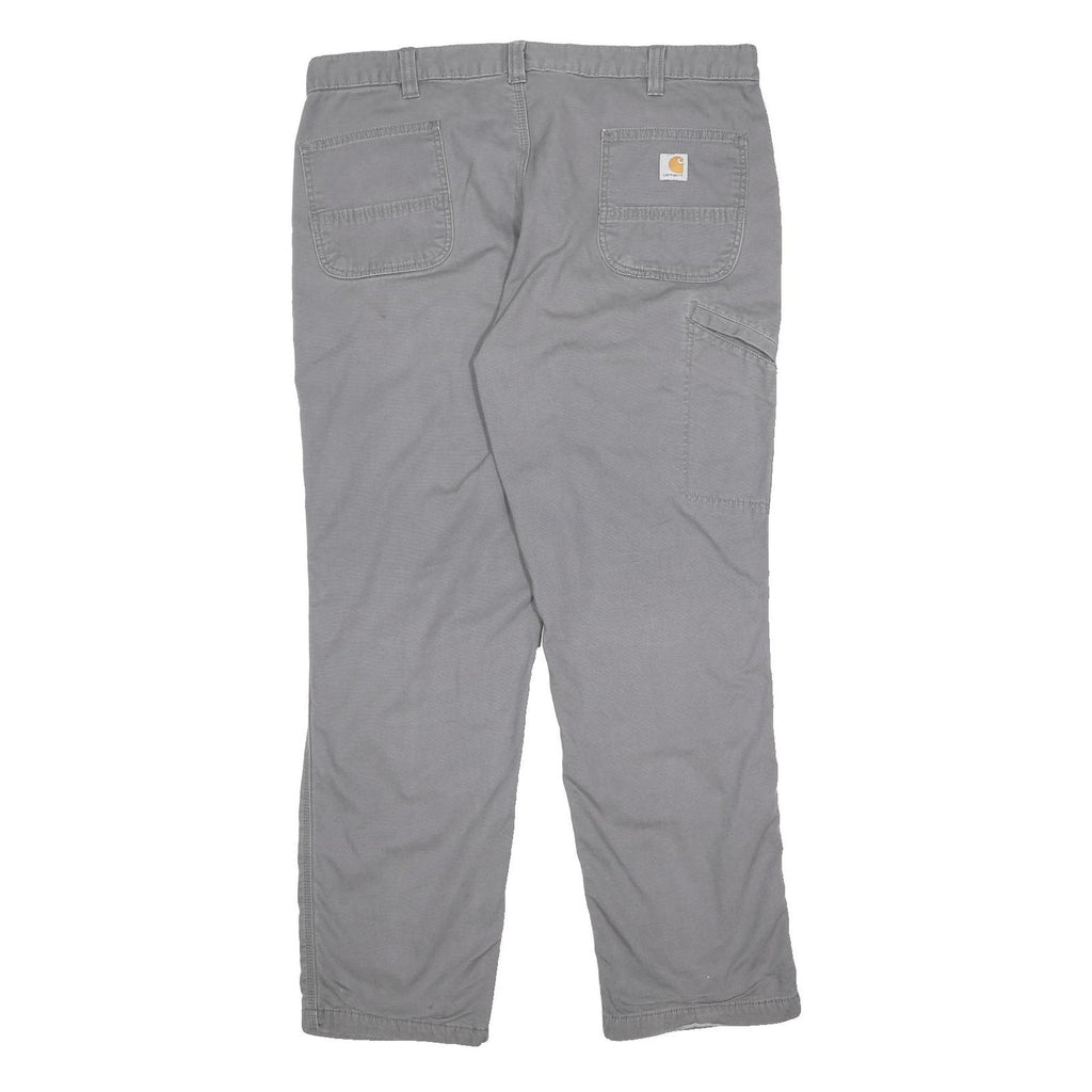 CARHARTT Lined Mens Relaxed Fit Grey Cotton Blend Trousers W42 L32 Workwear