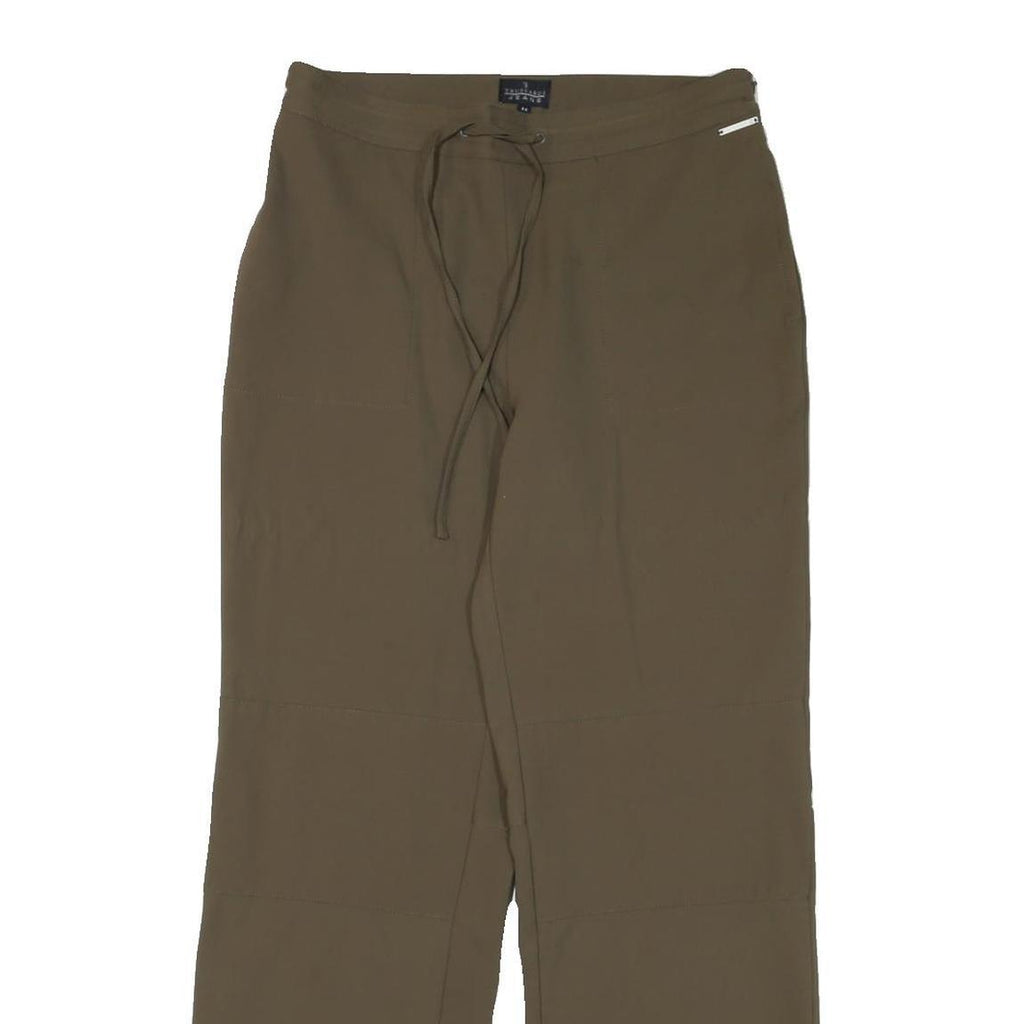 TRUSSARDI Womens Polyester Blend Olive Relaxed Wide Leg Trousers W30 L29