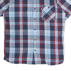 LEVI'S Mens Blue & Red Check Shirt L Cotton Casual Summer Button Pocket