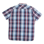 LEVI'S Mens Blue & Red Check Shirt L Cotton Casual Summer Button Pocket