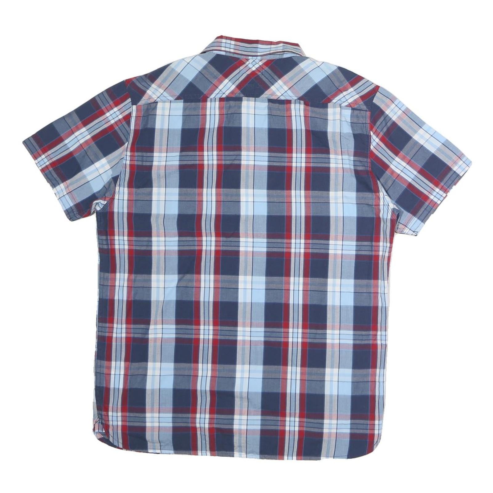 LEVI'S Mens Blue & Red Check Shirt L Cotton Casual Summer Button Pocket