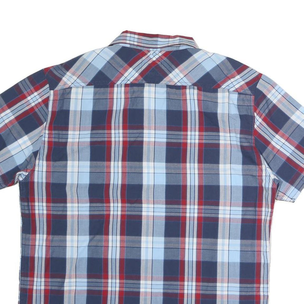 LEVI'S Mens Blue & Red Check Shirt L Cotton Casual Summer Button Pocket