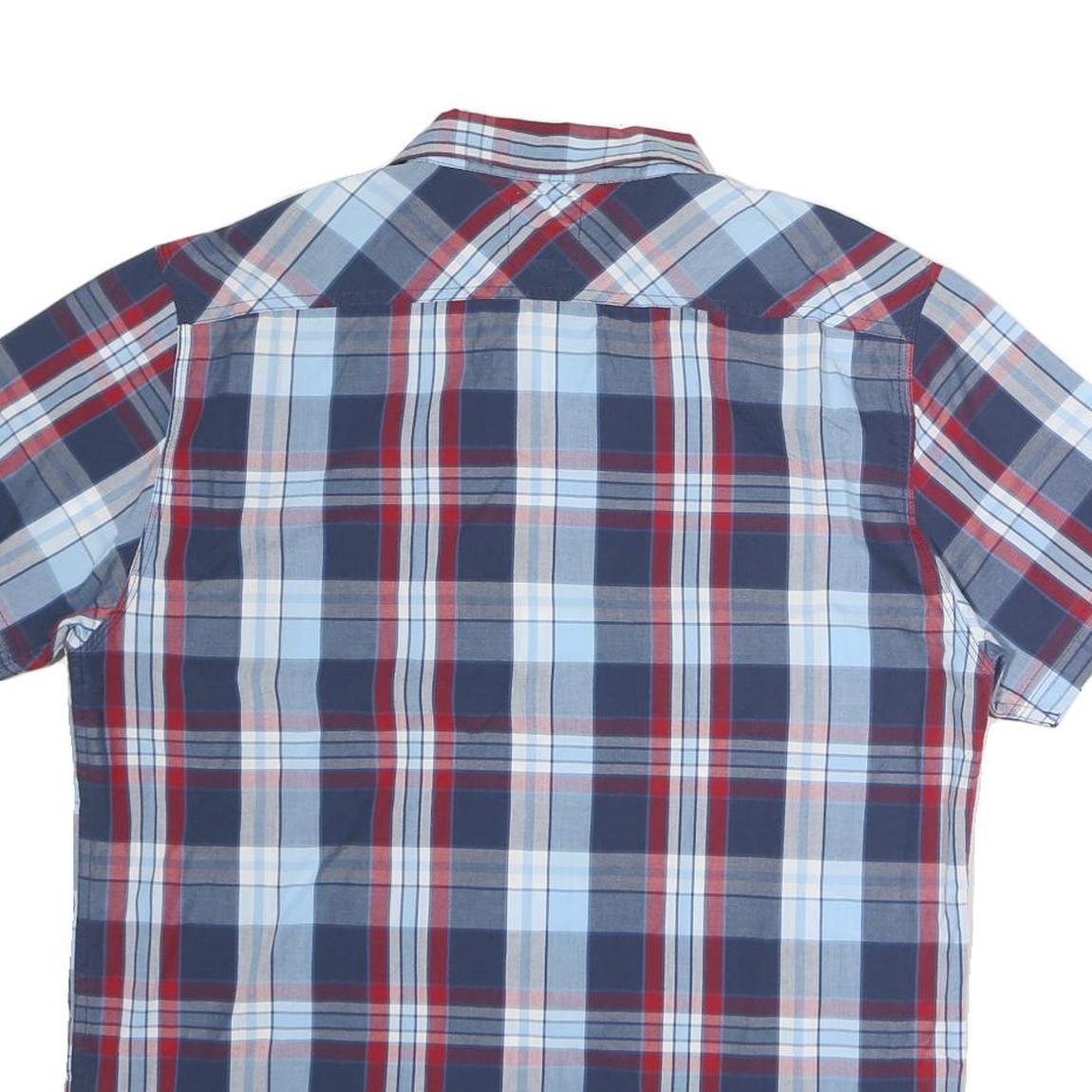 LEVI'S Mens Blue & Red Check Shirt L Cotton Casual Summer Button Pocket