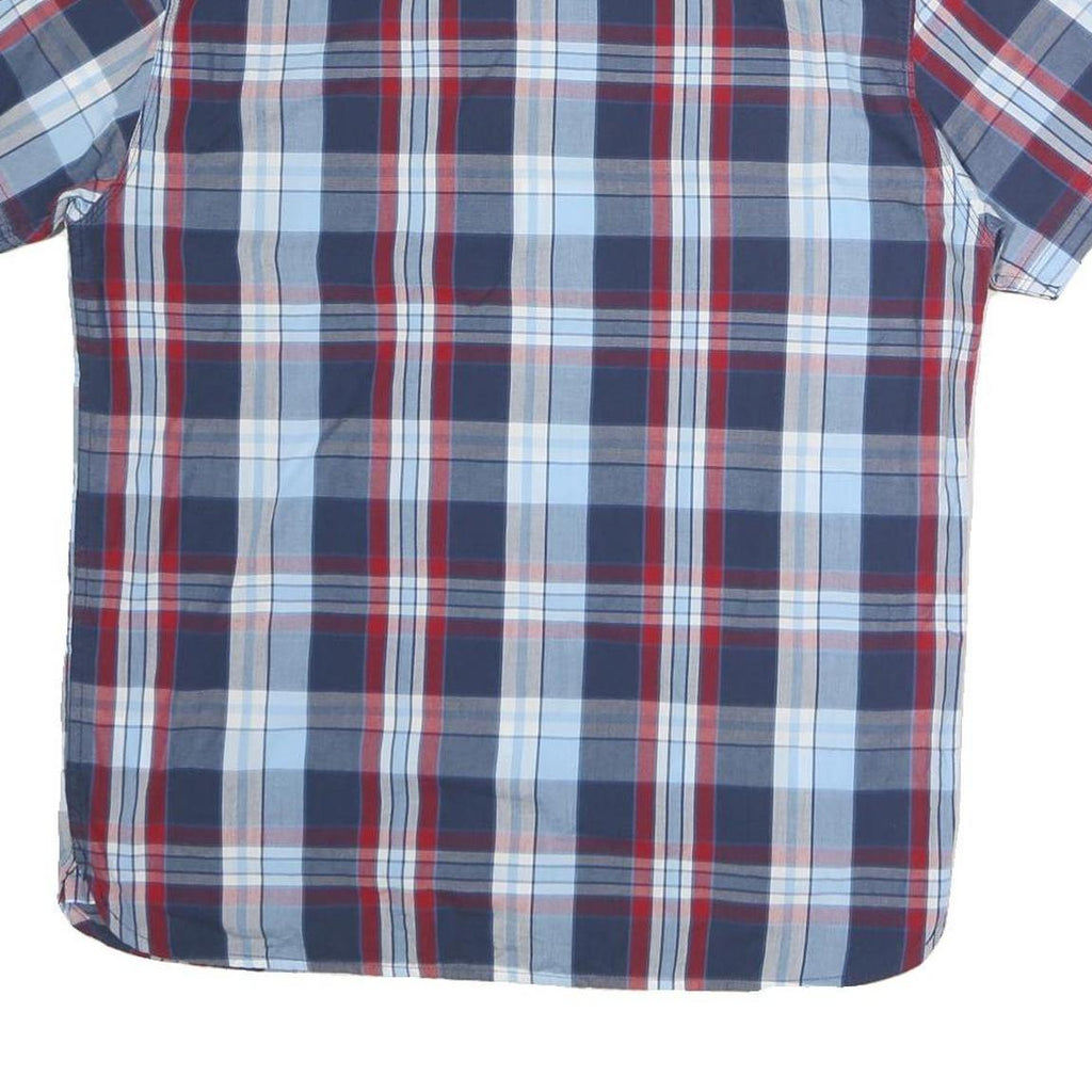 LEVI'S Mens Blue & Red Check Shirt L Cotton Casual Summer Button Pocket