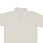 LACOSTE Mens Cream Short Sleeve Plain Polo Shirt M Classic Cotton Casual
