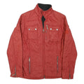 BARBOUR Womens Red Quilted Jacket S Polyester Blend Zip Pocket Detail