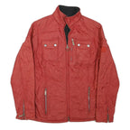 BARBOUR Womens Red Quilted Jacket S Polyester Blend Zip Pocket Detail