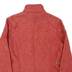 BARBOUR Womens Red Quilted Jacket S Polyester Blend Zip Pocket Detail