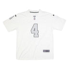 NIKE Mens White NFL Graphic T-Shirt XL Short Sleeve V-Neck Carr 4 Number