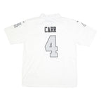 NIKE Mens White NFL Graphic T-Shirt XL Short Sleeve V-Neck Carr 4 Number