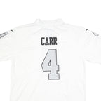 NIKE Mens White NFL Graphic T-Shirt XL Short Sleeve V-Neck Carr 4 Number