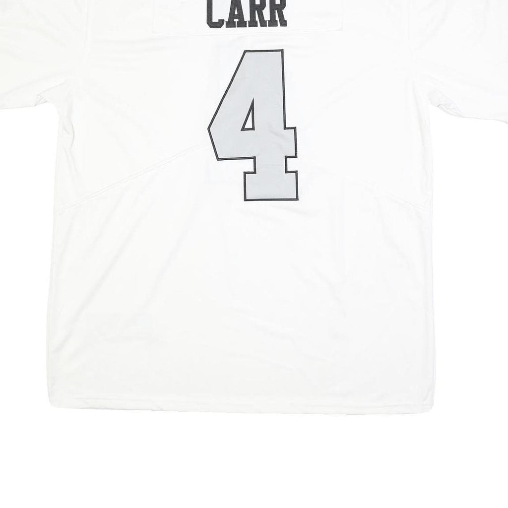 NIKE Mens White NFL Graphic T-Shirt XL Short Sleeve V-Neck Carr 4 Number