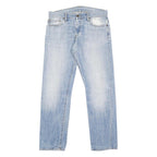 CARHARTT Mens Regular Light Blue Denim Jeans W32 L32 Button Closure Cotton