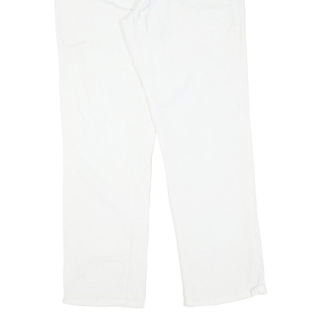 CALVIN KLEIN JEANS Womens Cotton White Regular Straight Trousers W34 L29