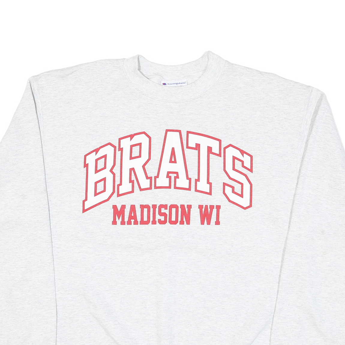 CHAMPION Mens Grey Brats Madison WI Crew Neck M Cotton Sweatshirt Casual
