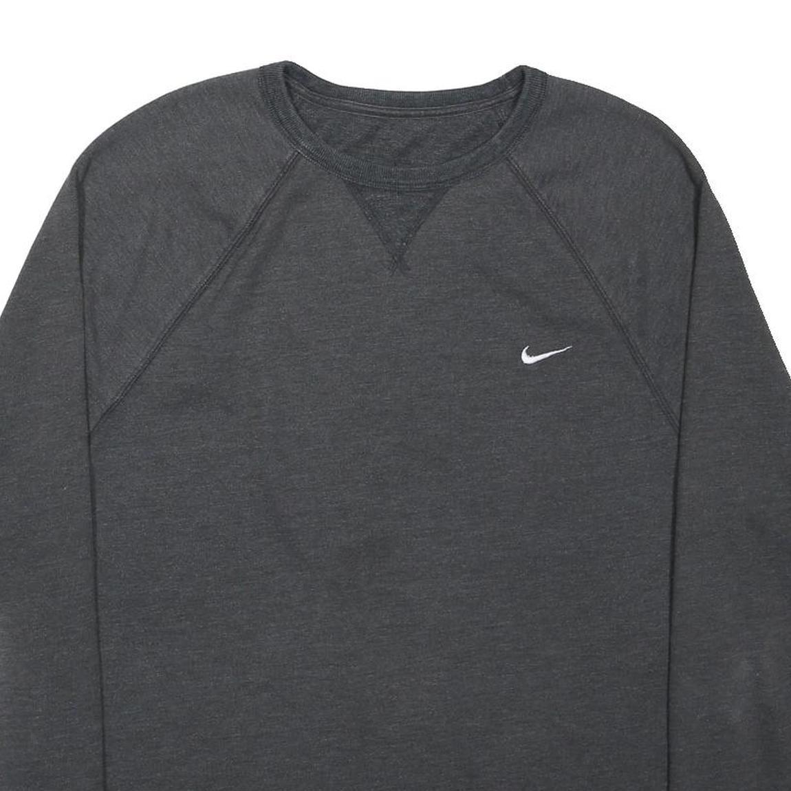 NIKE Mens Black Cotton Blend Crew Neck Sweatshirt M Casual Sportswear