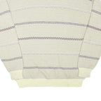 JOCKEY Mens Cream Patterned Acrylic Blend Jumper V-Neck Basic Knit L Casual Wear