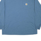 CARHARTT Mens Blue Long Sleeve Crew Neck Pocket T-Shirt XL Cotton Blend