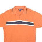 CHAPS RALPH LAUREN Mens Orange Navy & White Stripe Short Sleeve Polo Shirt XL