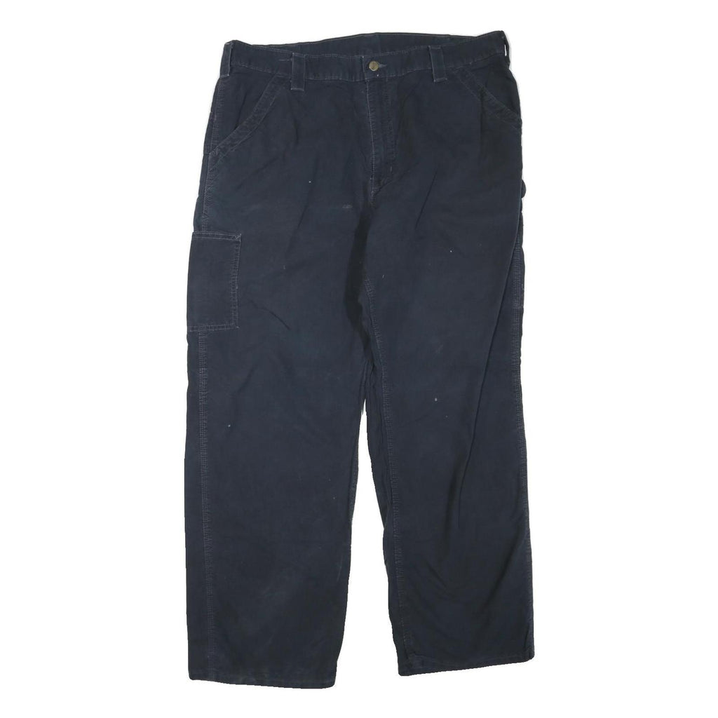 CARHARTT Mens Navy Blue Regular Straight Trousers W40 L32 Cotton Blend Workwear