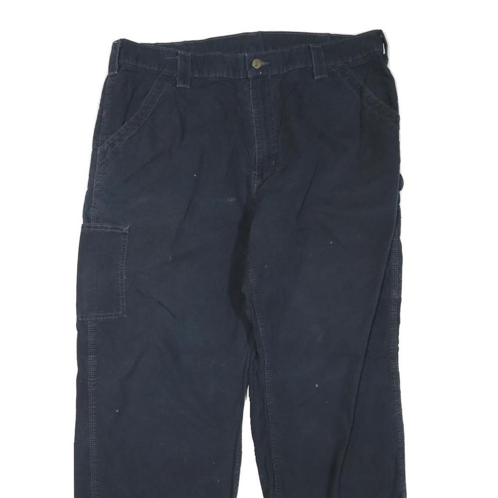 CARHARTT Mens Navy Blue Regular Straight Trousers W40 L32 Cotton Blend Workwear