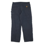 CARHARTT Mens Navy Blue Regular Straight Trousers W40 L32 Cotton Blend Workwear
