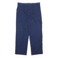 DICKIES Mens Polyester Blend Blue Regular Straight Trousers W34 L30 Workwear