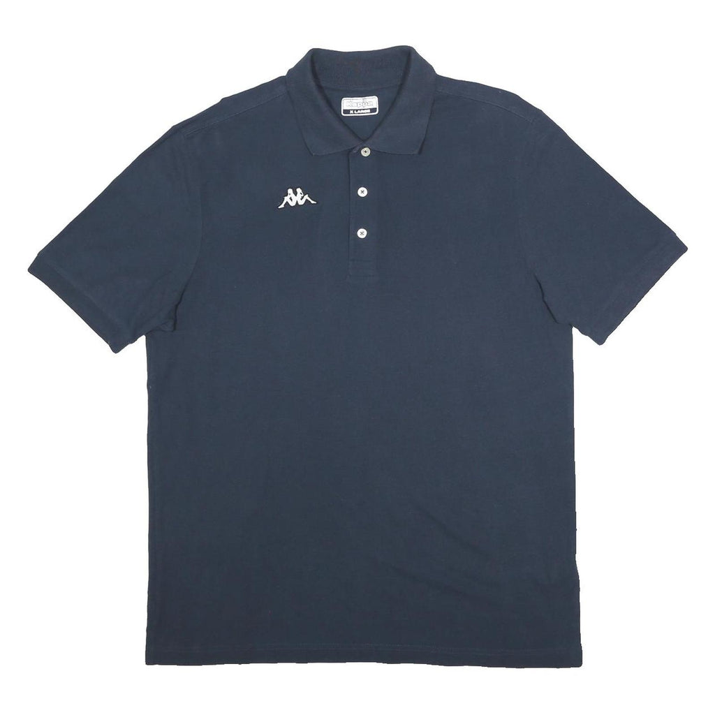 KAPPA Mens Blue Polo Shirt XL Cotton Short Sleeve Basic Casual Sportswear