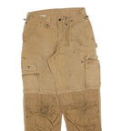 CARHARTT Mens Regular Fit Workwear Beige Denim W30 L32 Cargo Zip Pocket Jeans
