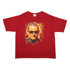 CHASE AUTHENTICS Mens Red Graphic T-Shirt XL Short Sleeve Crew Neck Racing Print