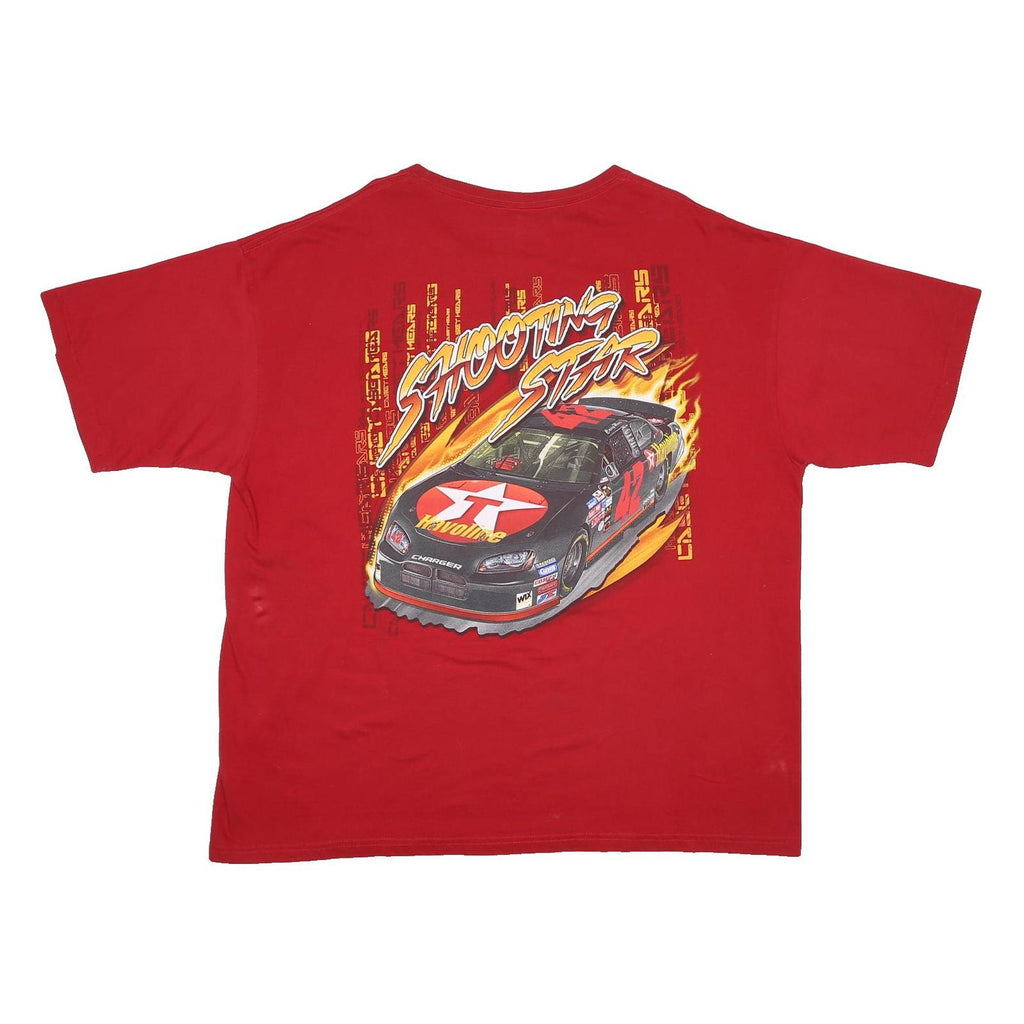 CHASE AUTHENTICS Mens Red Graphic T-Shirt XL Short Sleeve Crew Neck Racing Print