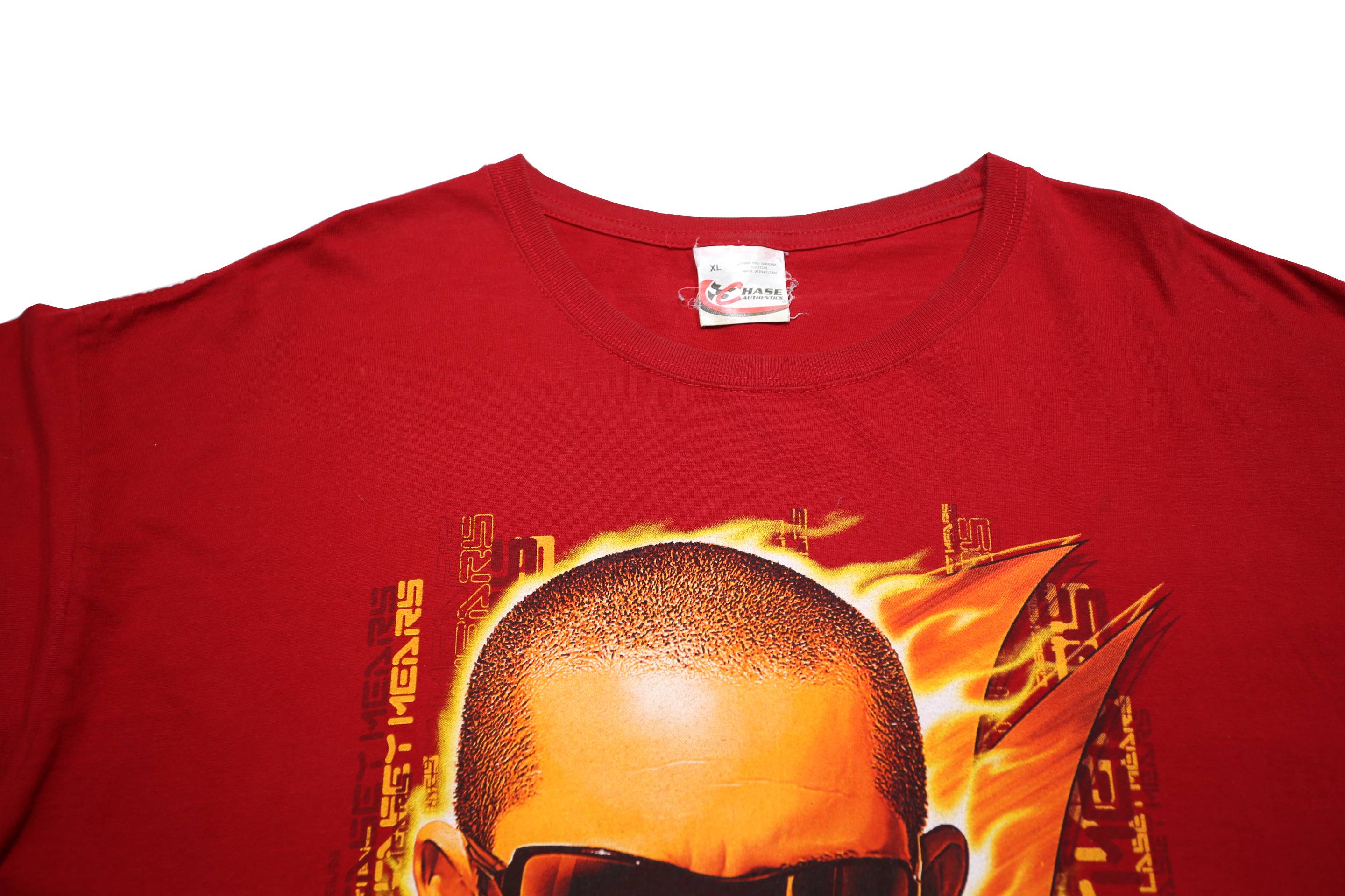 CHASE AUTHENTICS Mens Red Graphic T-Shirt XL Short Sleeve Crew Neck Racing Print