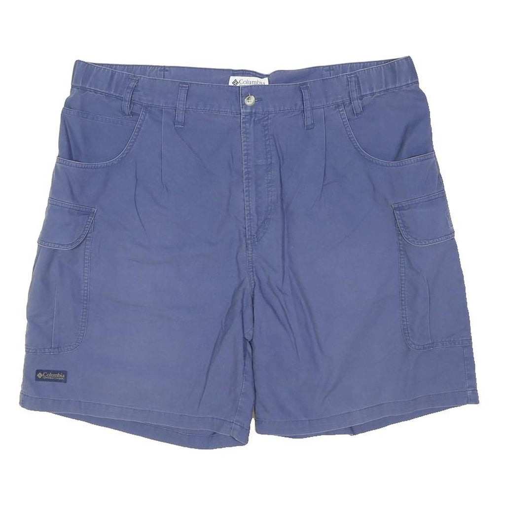 COLUMBIA Mens Blue Cargo Shorts L W38 Cotton Blend Outdoor Casual