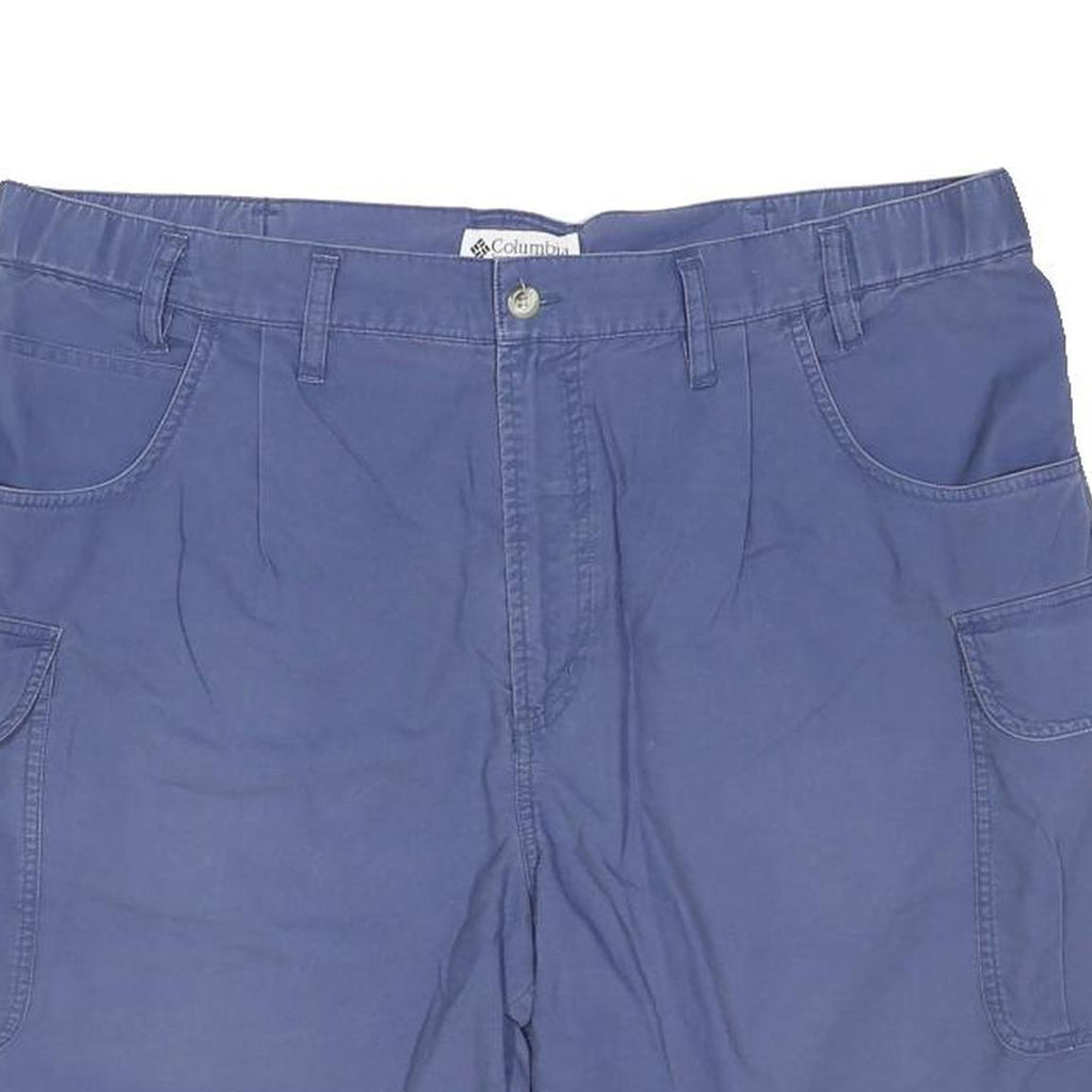 COLUMBIA Mens Blue Cargo Shorts L W38 Cotton Blend Outdoor Casual