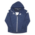 ADIDAS Mens Navy Blue & White Hooded Outdoor Jacket L Polyester Blend Zip