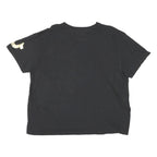 TRUE RELIGION Mens Black V-Neck T-Shirt XL Cotton Blend Graphic Sleeve Logo