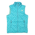 THE NORTH FACE Womens Blue Quilted Zip Jacket M Polyester Blend Lightweight Vest