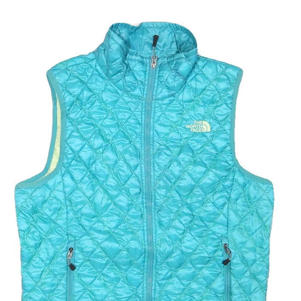 THE NORTH FACE Womens Blue Quilted Zip Jacket M Polyester Blend Lightweight Vest