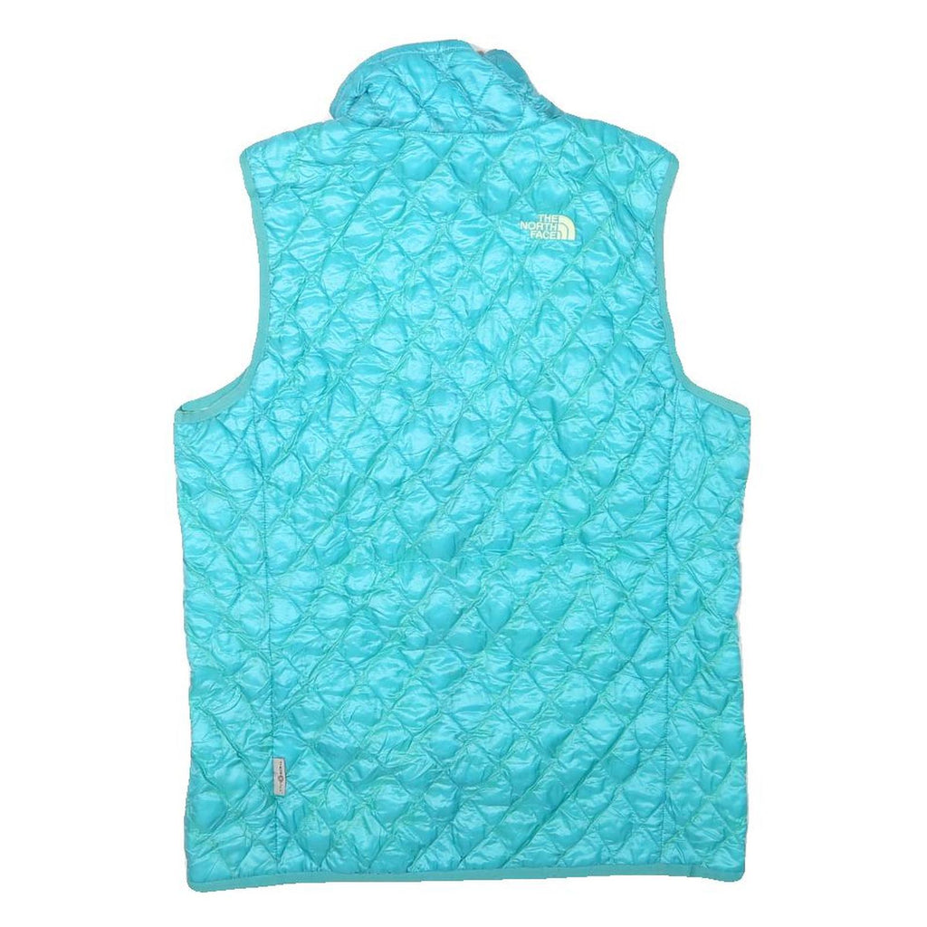 THE NORTH FACE Womens Blue Quilted Zip Jacket M Polyester Blend Lightweight Vest