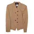 GILYWEAR Womens Beige Button Jacket S Viscose Classic Tailored Winter