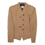GILYWEAR Womens Beige Button Jacket S Viscose Classic Tailored Winter