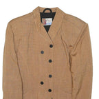 GILYWEAR Womens Beige Button Jacket S Viscose Classic Tailored Winter