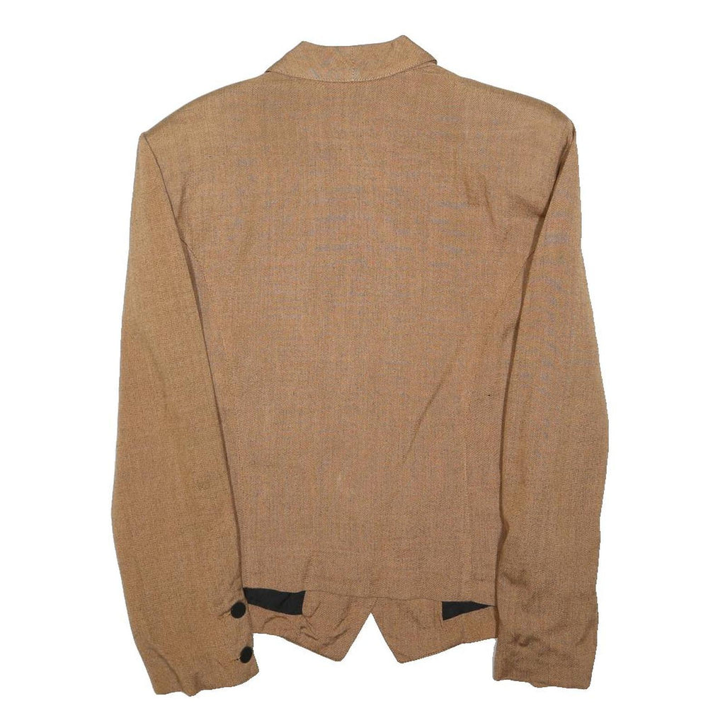 GILYWEAR Womens Beige Button Jacket S Viscose Classic Tailored Winter