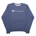 CHAMPION Mens Blue Crew Neck M Sweatshirt Cotton Blend Pullover Logo