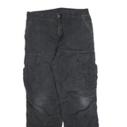 CARHARTT Mens Cotton Blend Black Regular Straight Trousers W34 L32 Casual