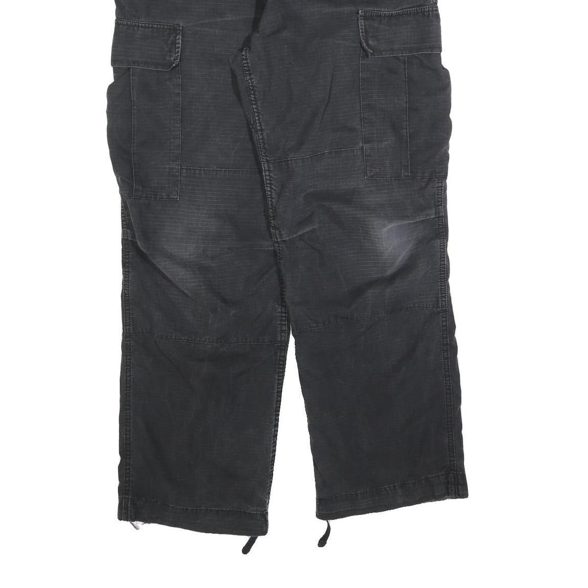 CARHARTT Mens Cotton Blend Black Regular Straight Trousers W34 L32 Casual