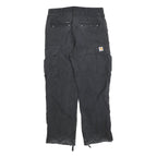 CARHARTT Mens Cotton Blend Black Regular Straight Trousers W34 L32 Casual
